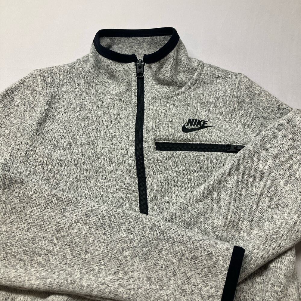 Nike Summit Knit Jacket Gray Fleece Full Zip Embroidered Logo Jacket Size S